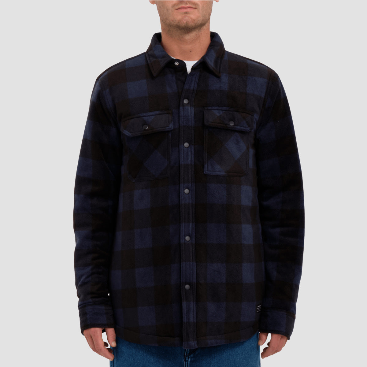 Volcom Bowered Fleece Longsleeve Shirt Jacket Navy