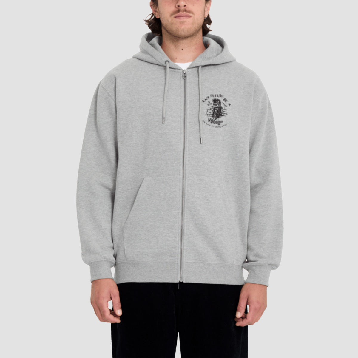 Volcom Catastrophy Zip Hoodie Heather Grey