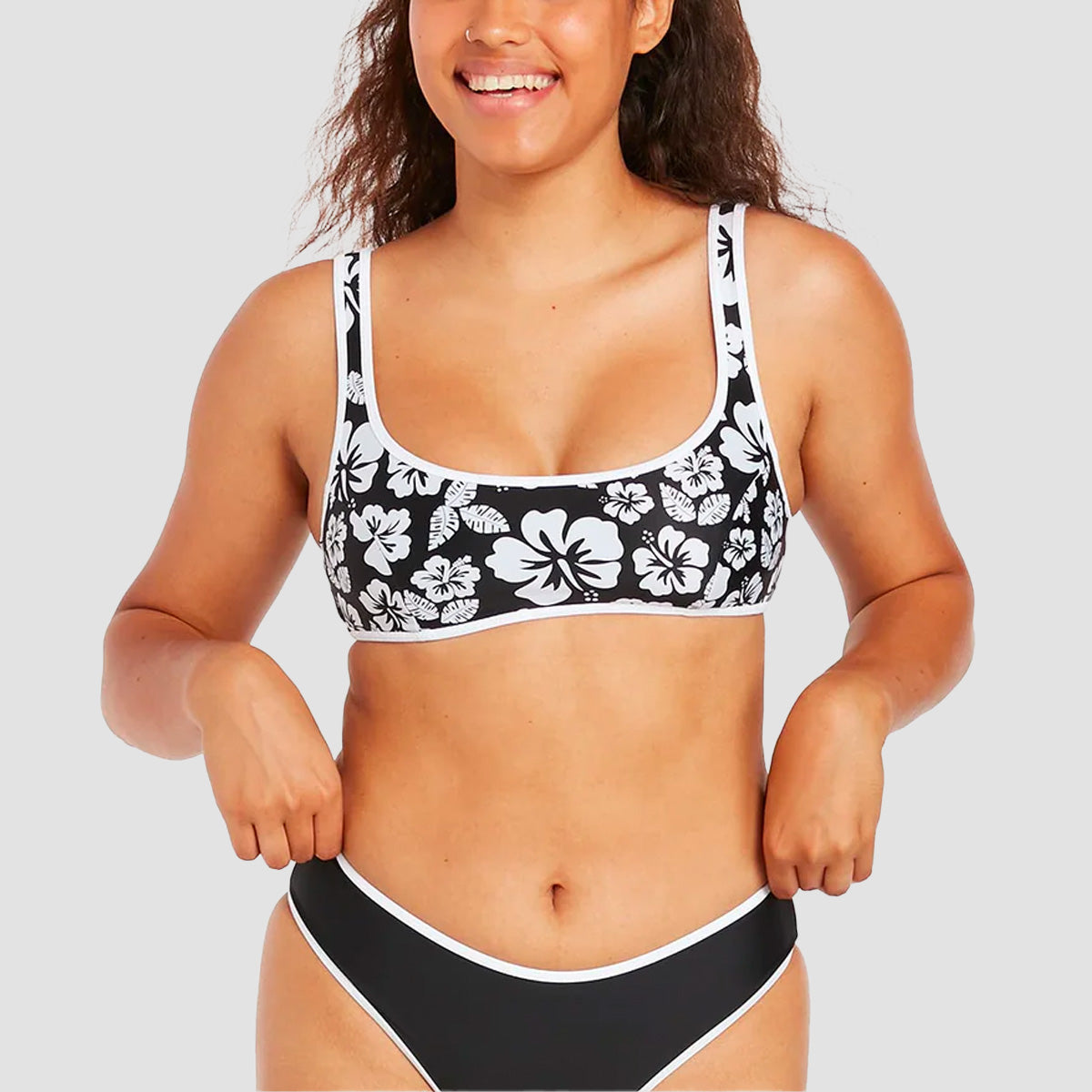 Volcom Coco Scoop Reversible Bikini Top Black Combo - Womens