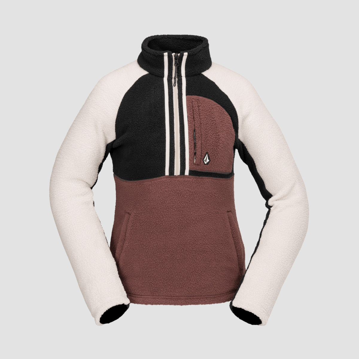 Volcom Demi Half Zip Sherpa Fleece Mahogany - Womens