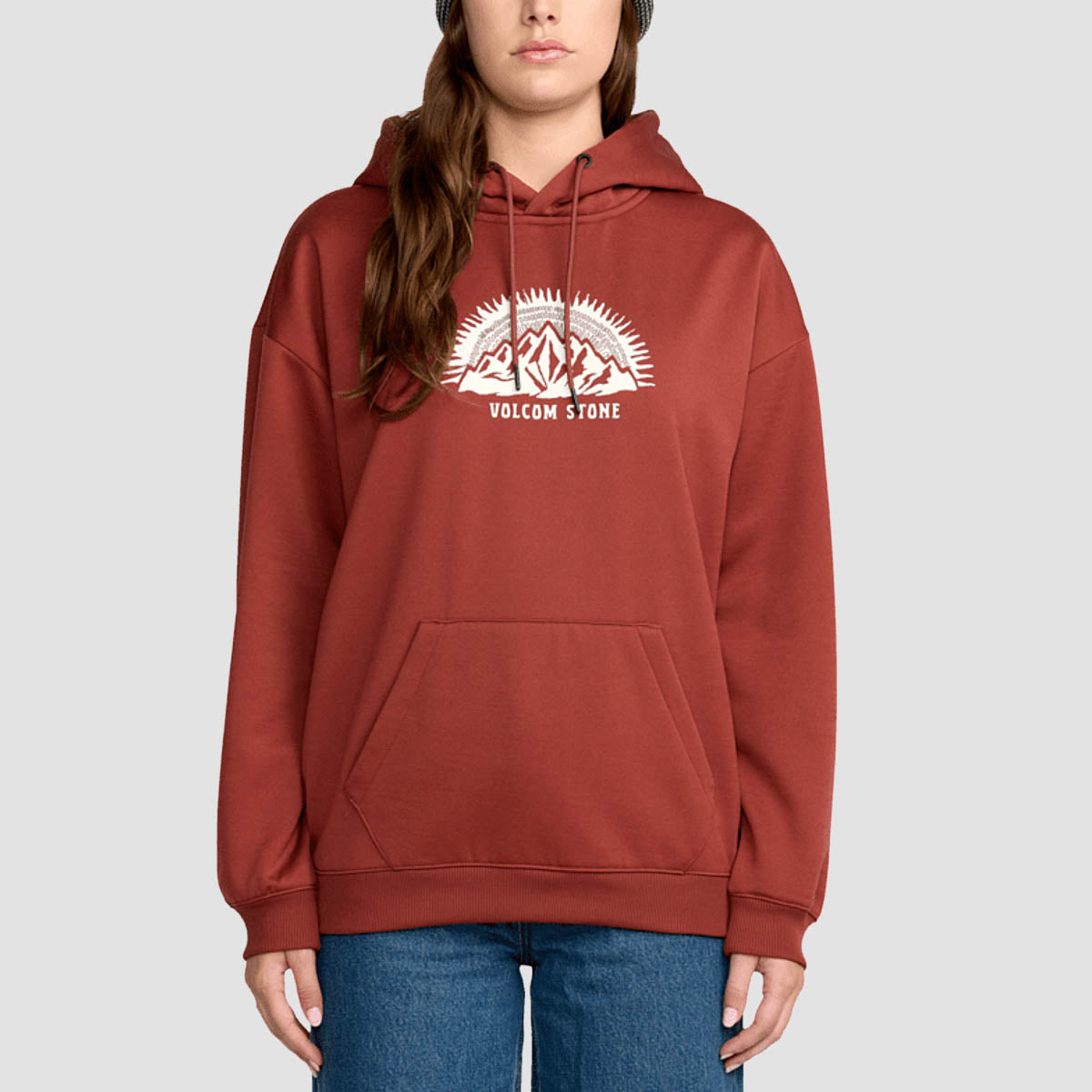 Volcom Essential Hydro Pullover Hoodie Henna - Womens
