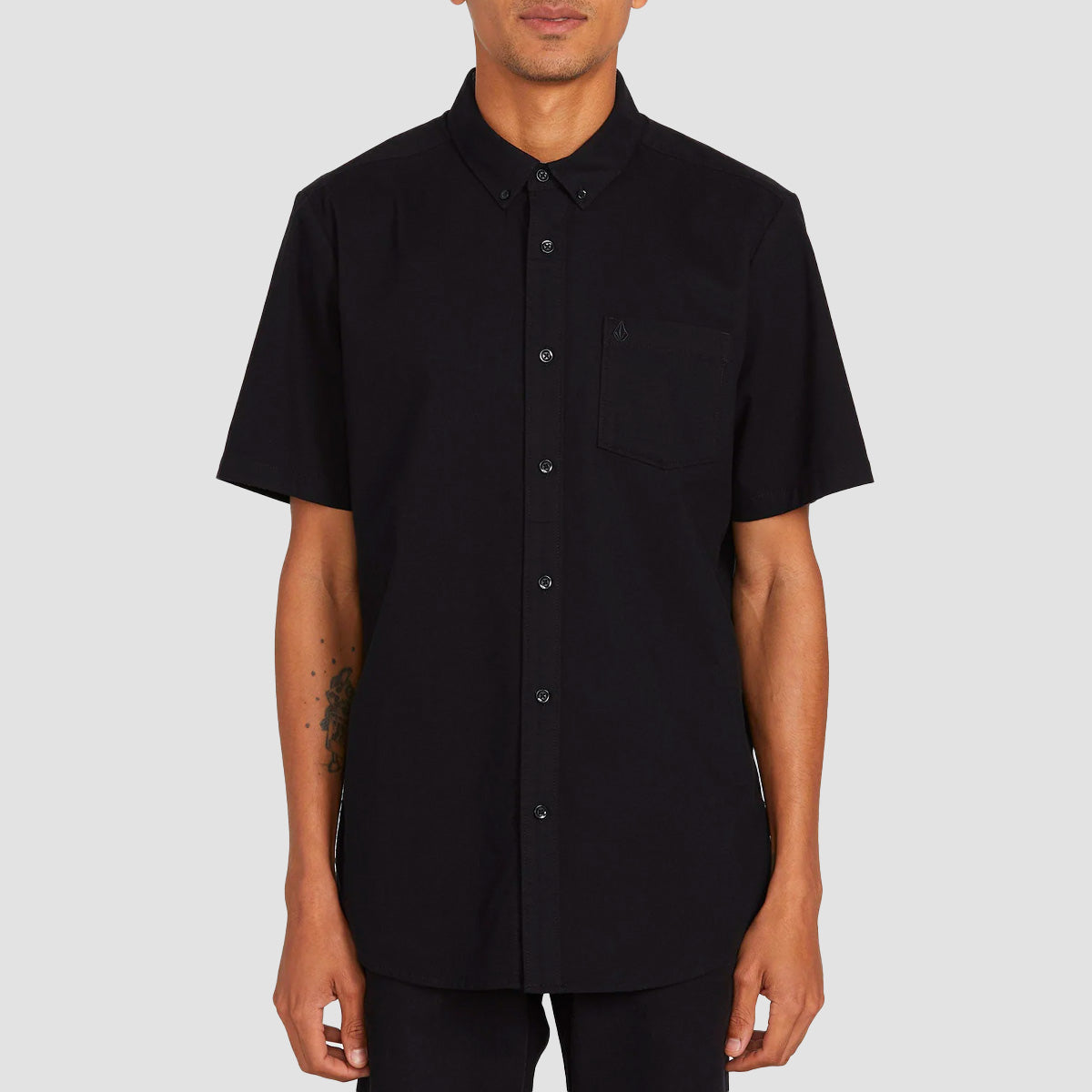 Volcom Everett Oxford Short Sleeve Shirt New Black