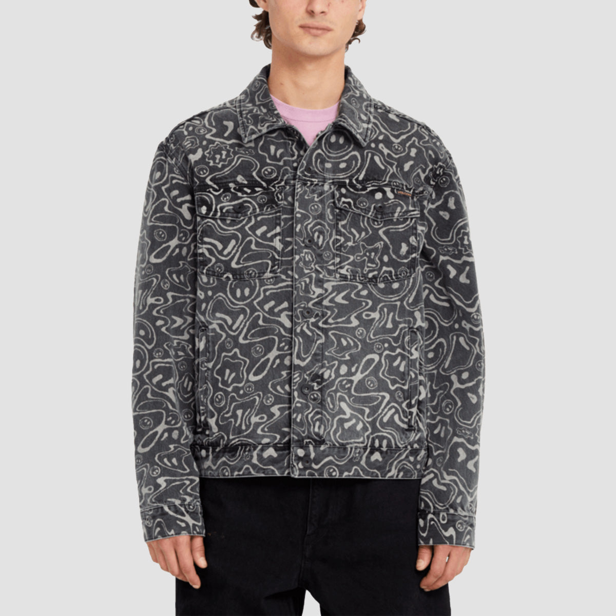 Volcom FA F Rygalski Denim Jacket Black Print