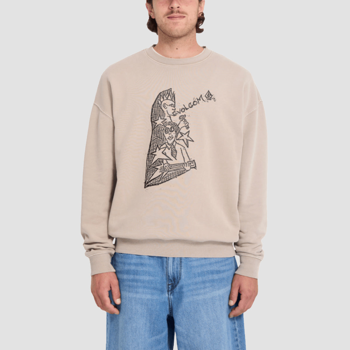 Volcom FA Issam Auptel Crew Sweatshirt Bark Brown