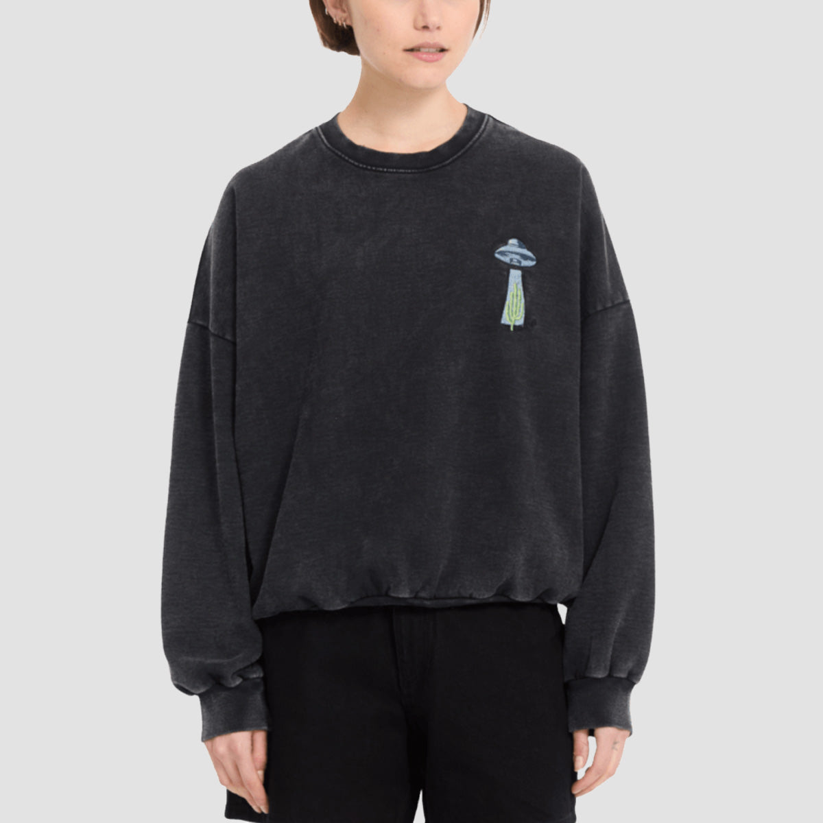 Volcom FA Mickey Mason Crew Sweatshirt Vintage Black - Womens
