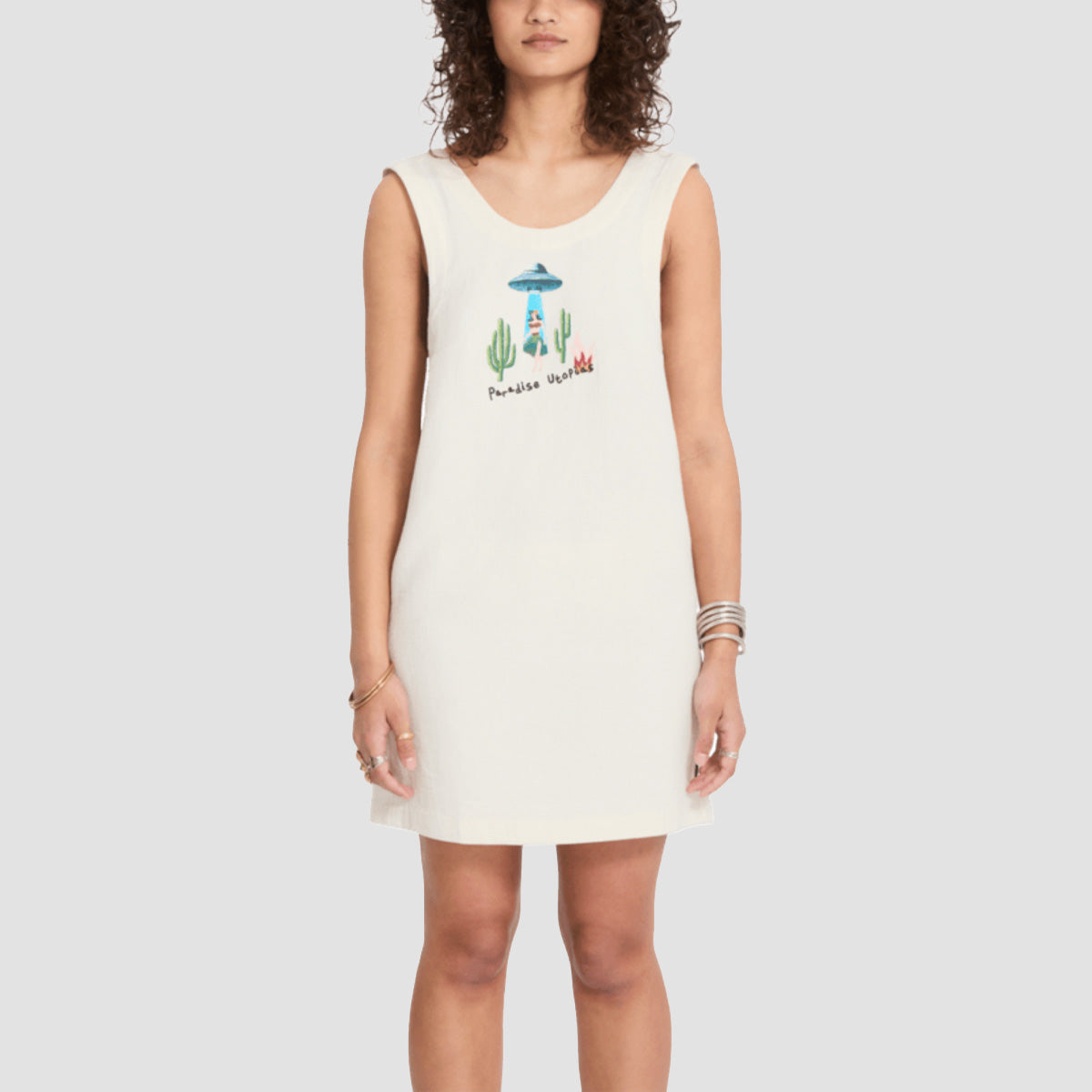 Volcom FA Mickey Mason Dress Dirty White - Womens
