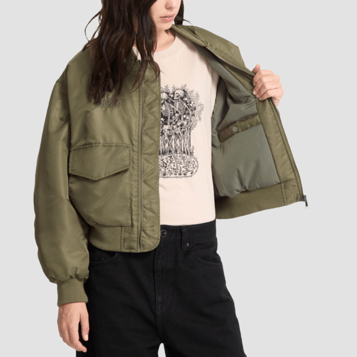 Volcom FA Vaderetro Bombers Jacket Wintermoss - Womens
