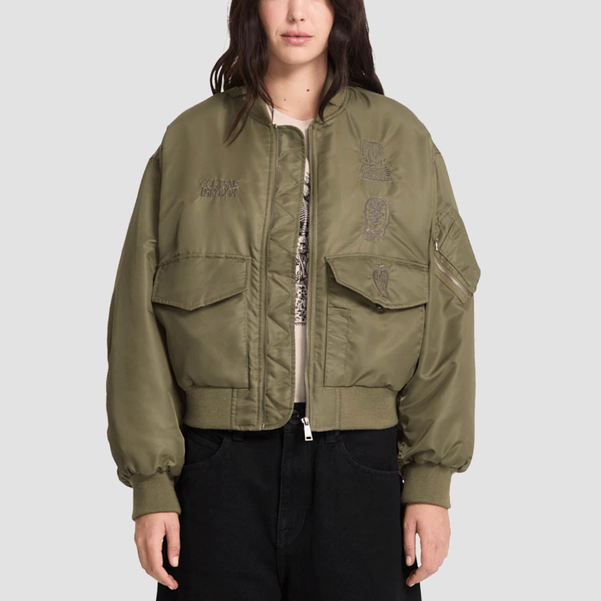 Volcom FA Vaderetro Bombers Jacket Wintermoss - Womens