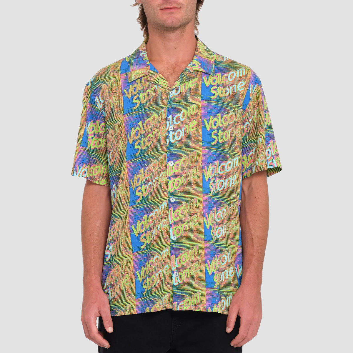 Volcom Fergadelic Woven Short Sleeve Shirt  Patriot Blue