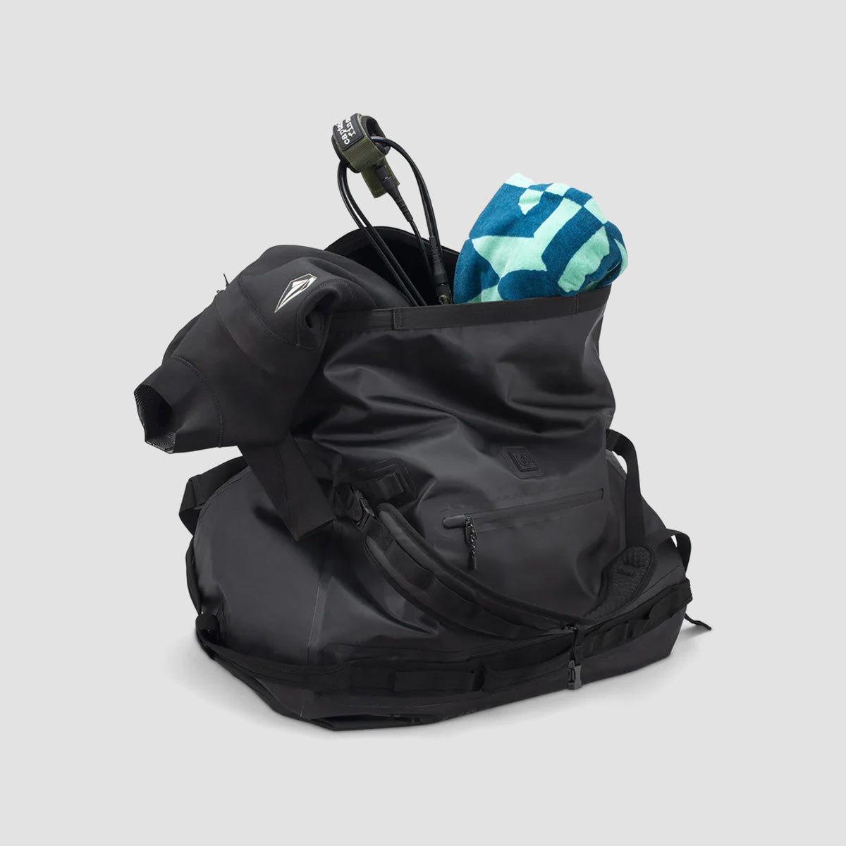 Volcom Frequency 68.7L Roll-Top Duffel Bag Black