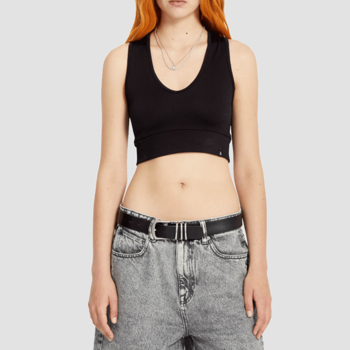 Volcom Gimmestank Rib Crop Vest Black - Womens
