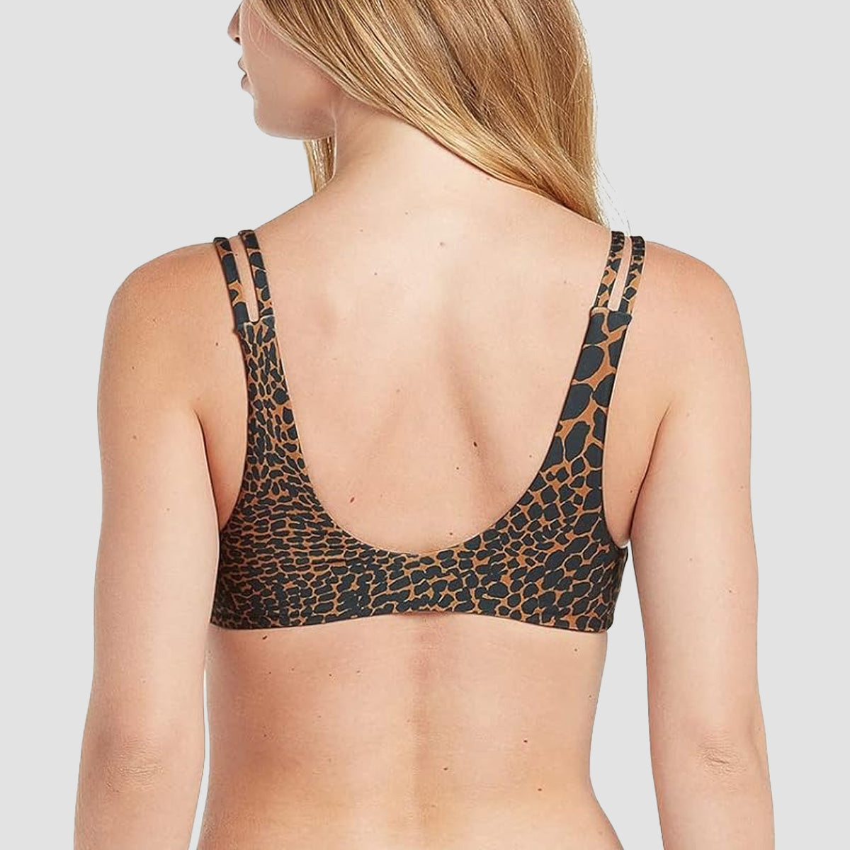 Volcom Gone Wild Vneck Bikini Top Animal Print - Womens