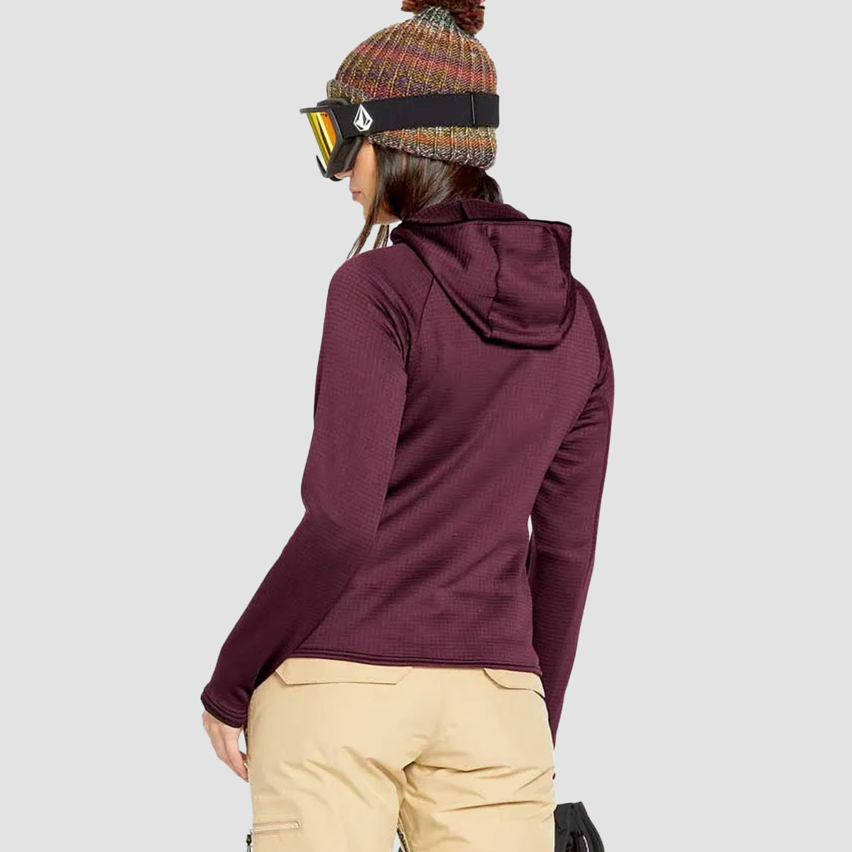 Volcom Gridlock Balaclava Pullover Hoodie Burgundy - Womens