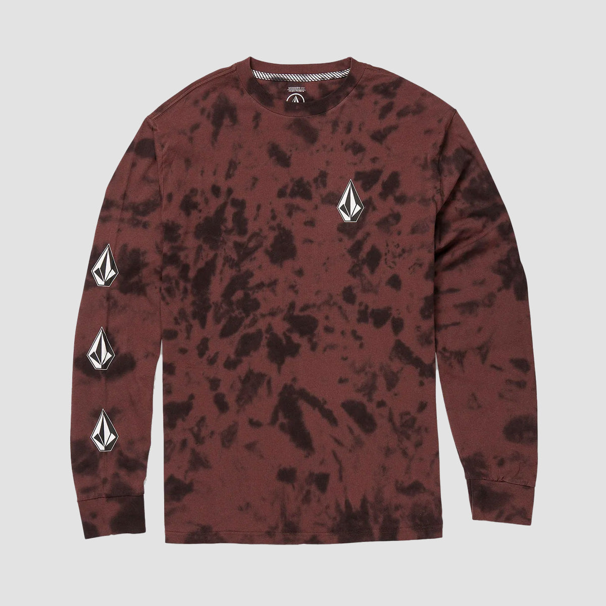 Volcom Iconic Stone Dye Longsleeve T-Shirt Mahogany