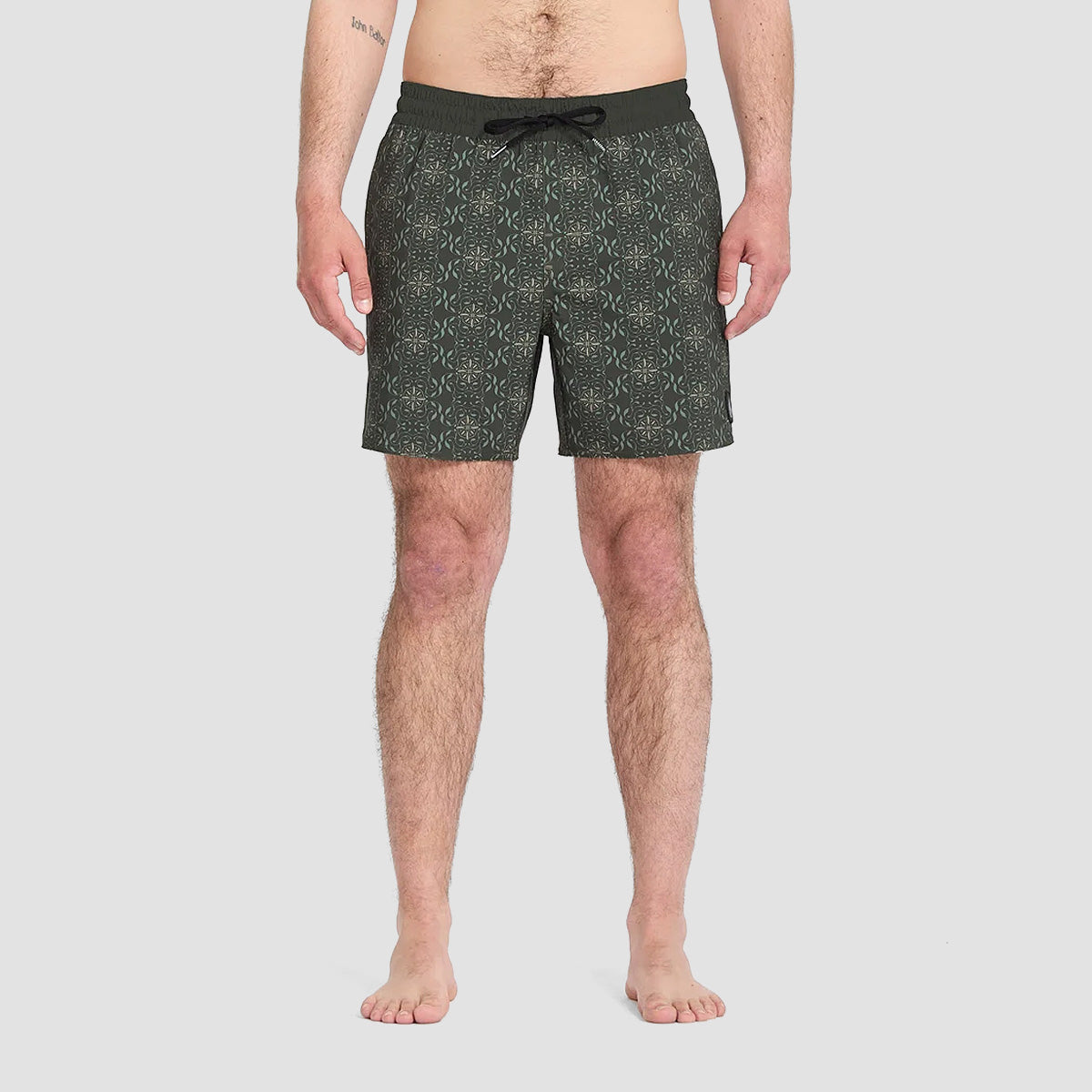 Volcom Lido Print Trunk 16" Boardshorts Squadron Green