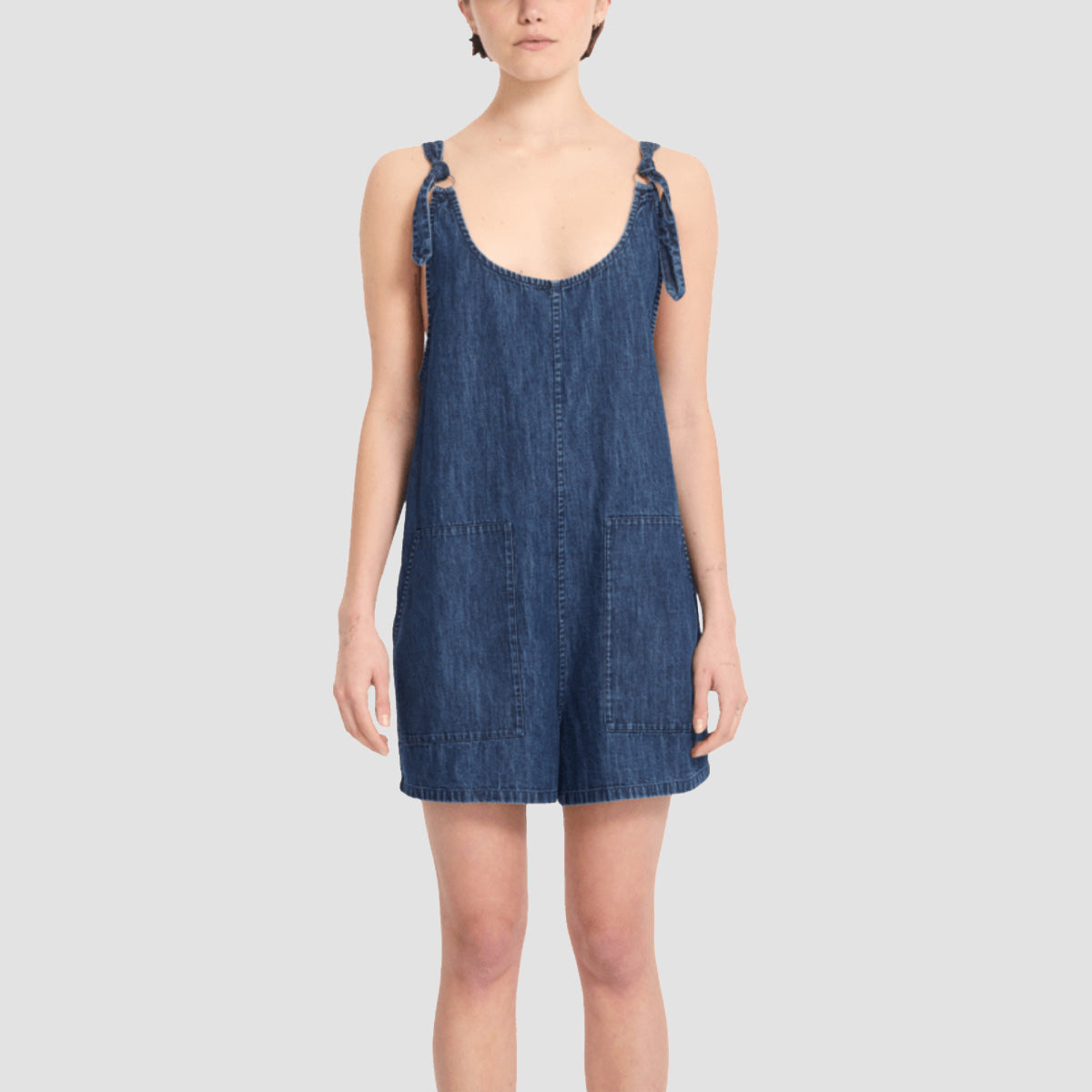 Volcom Lived In Shorts Romper Deja Blue - Womens
