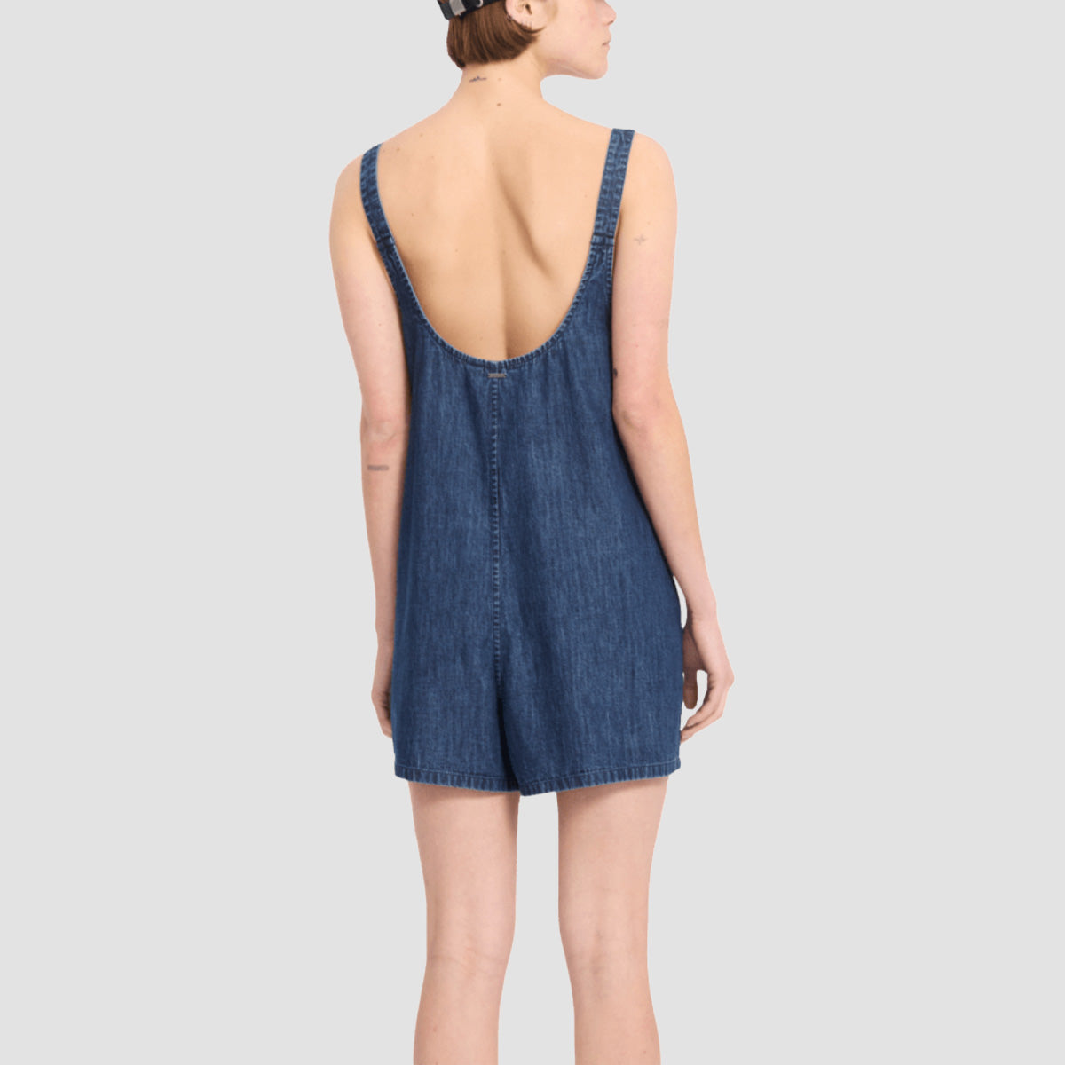 Volcom Lived In Shorts Romper Deja Blue - Womens