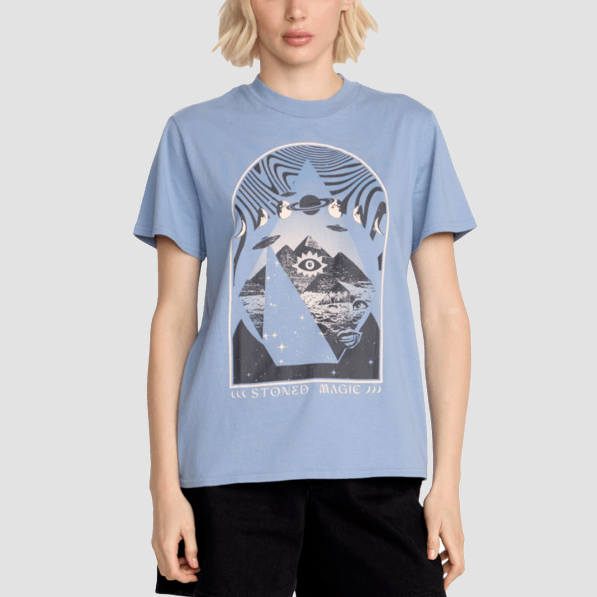 Volcom Lock It Up T-Shirt Carolina Blue - Womens