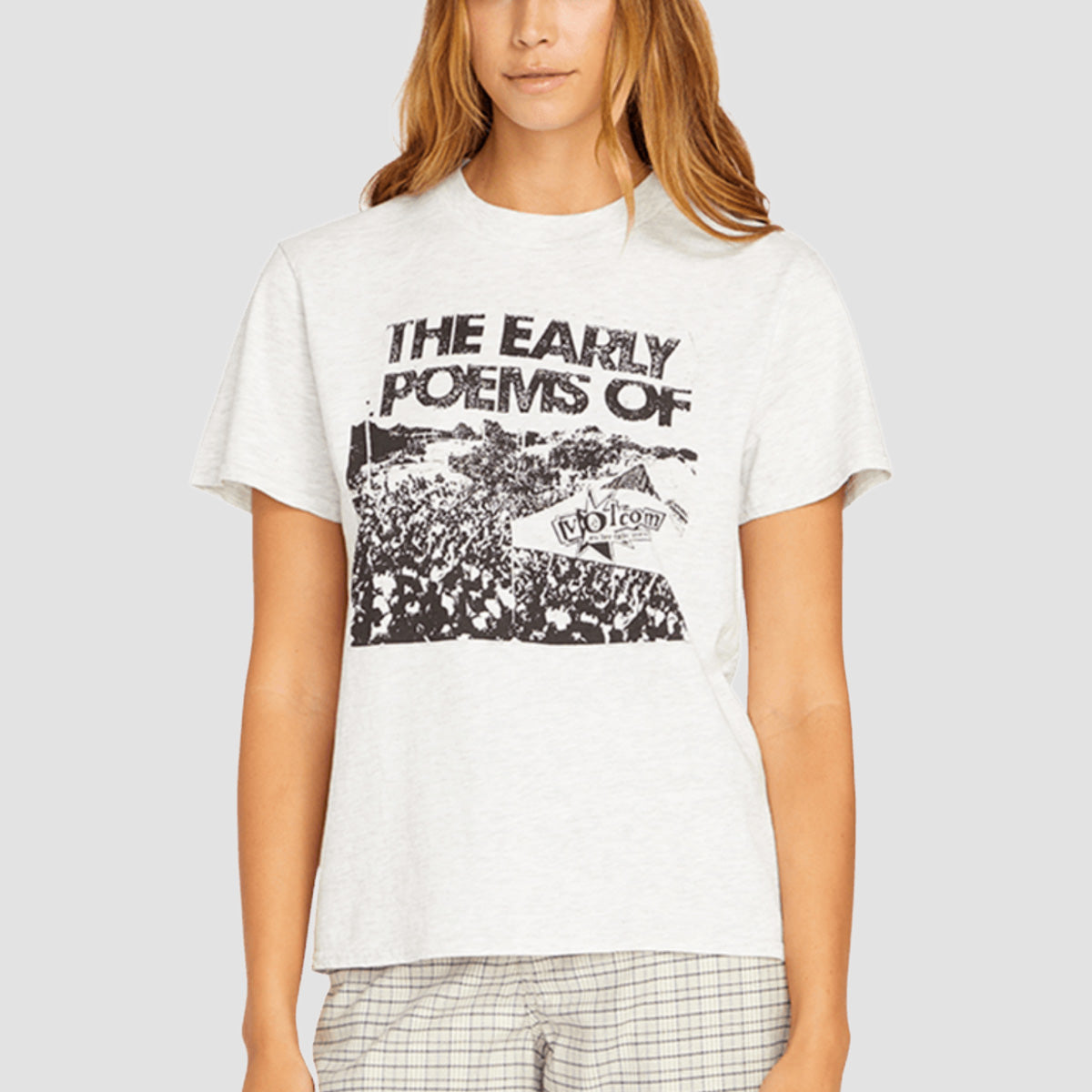 Volcom Lock It Up T-Shirt Light Grey - Womens