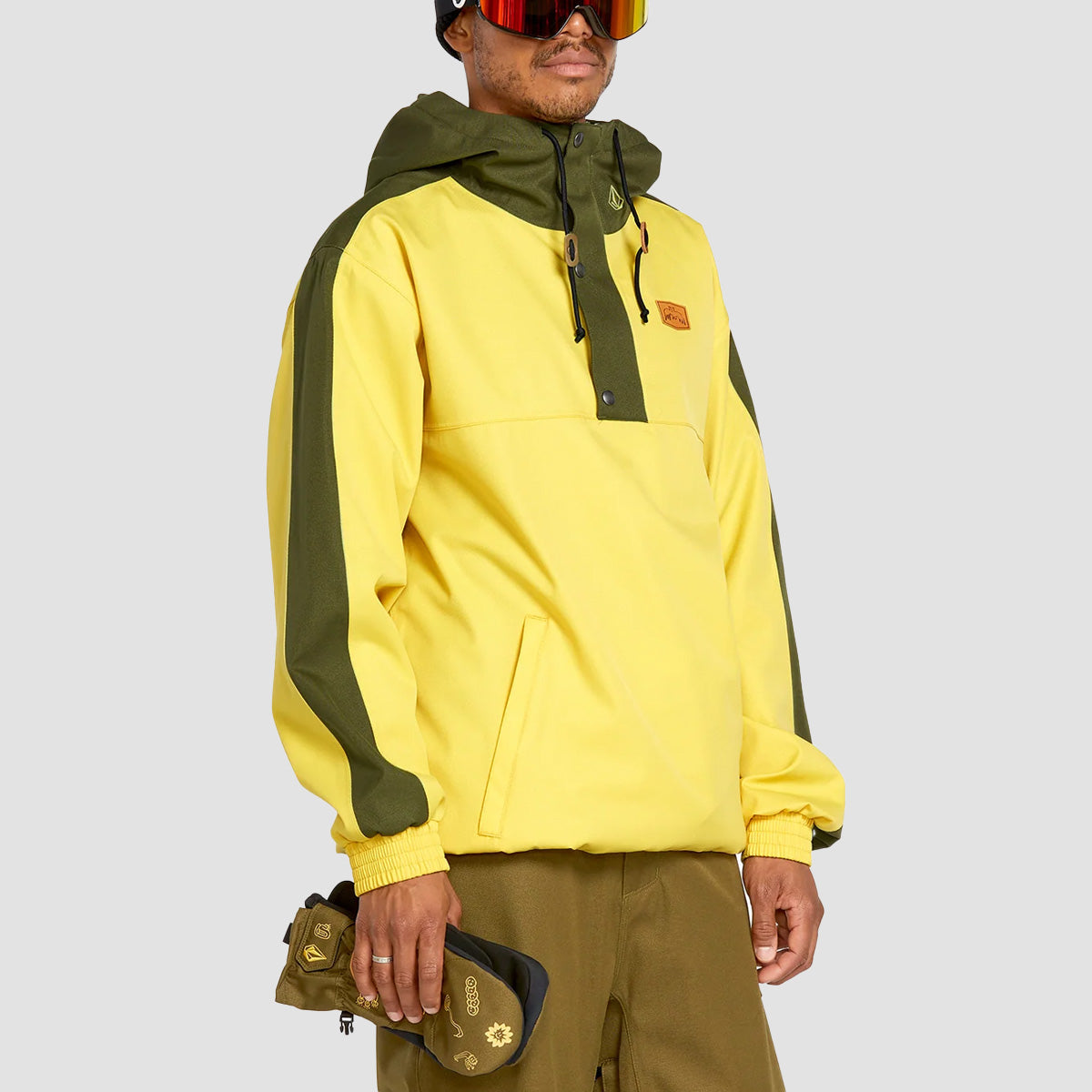 Volcom Longo 20K Pullover Snow Jacket Dark Yellow