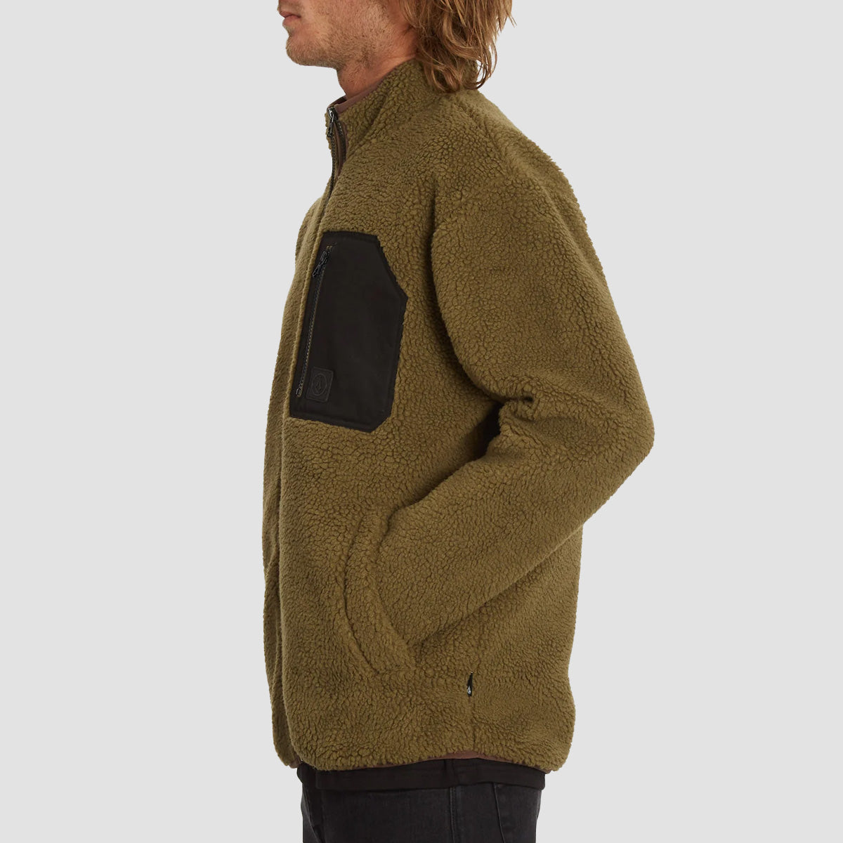 Volcom Muzzer Fuzzar Zip Fleece Green Tea