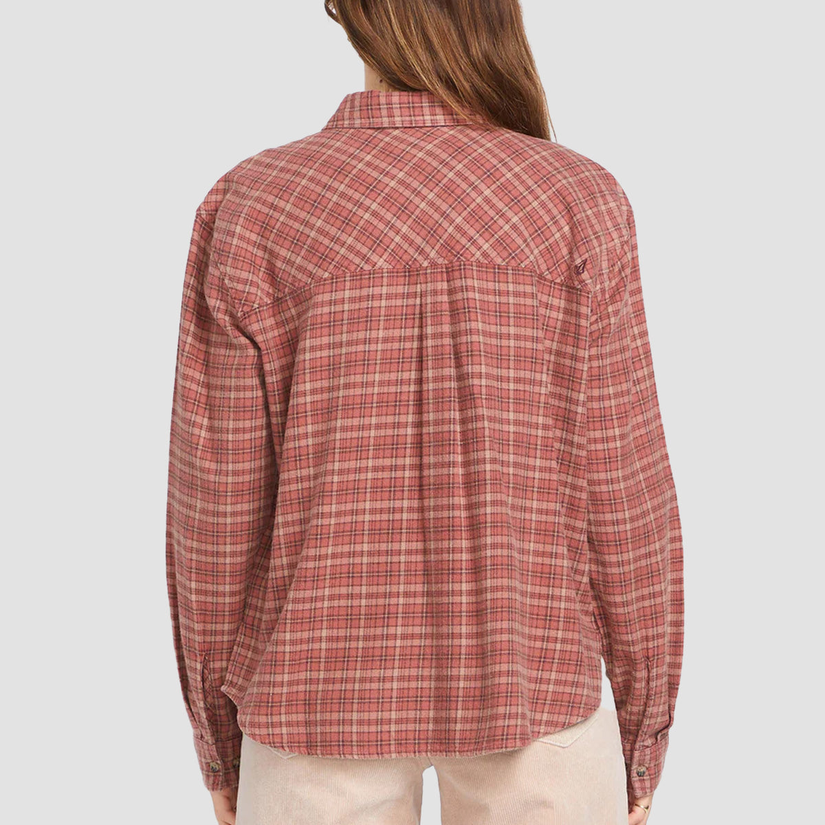 Volcom Plaid To Meet U 2 Longsleeve Shirt Chestnut Brown - Womens