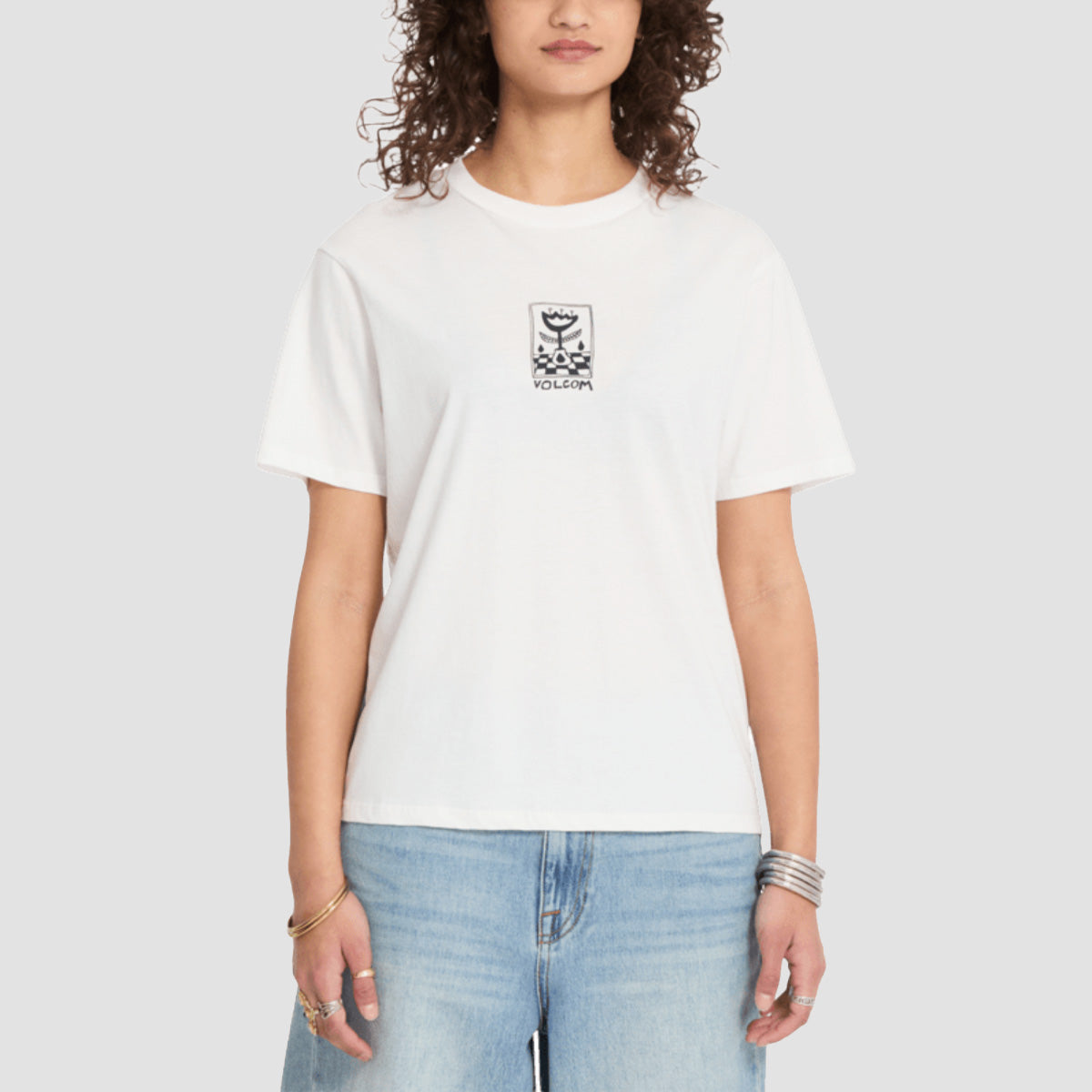 Volcom Radical Daze Up T-Shirt Off White - Womens