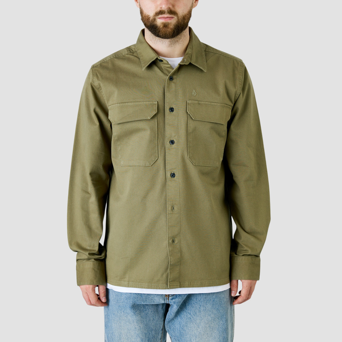 Volcom Servicestone Longsleeve Work Shirt Thyme Green