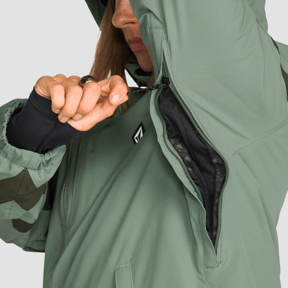 Volcom Shelter 3D Stretch 20K Snow Jacket Light Green - Womens