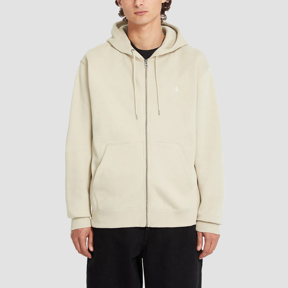 Volcom Single Stone Zip Hoodie Light Khaki