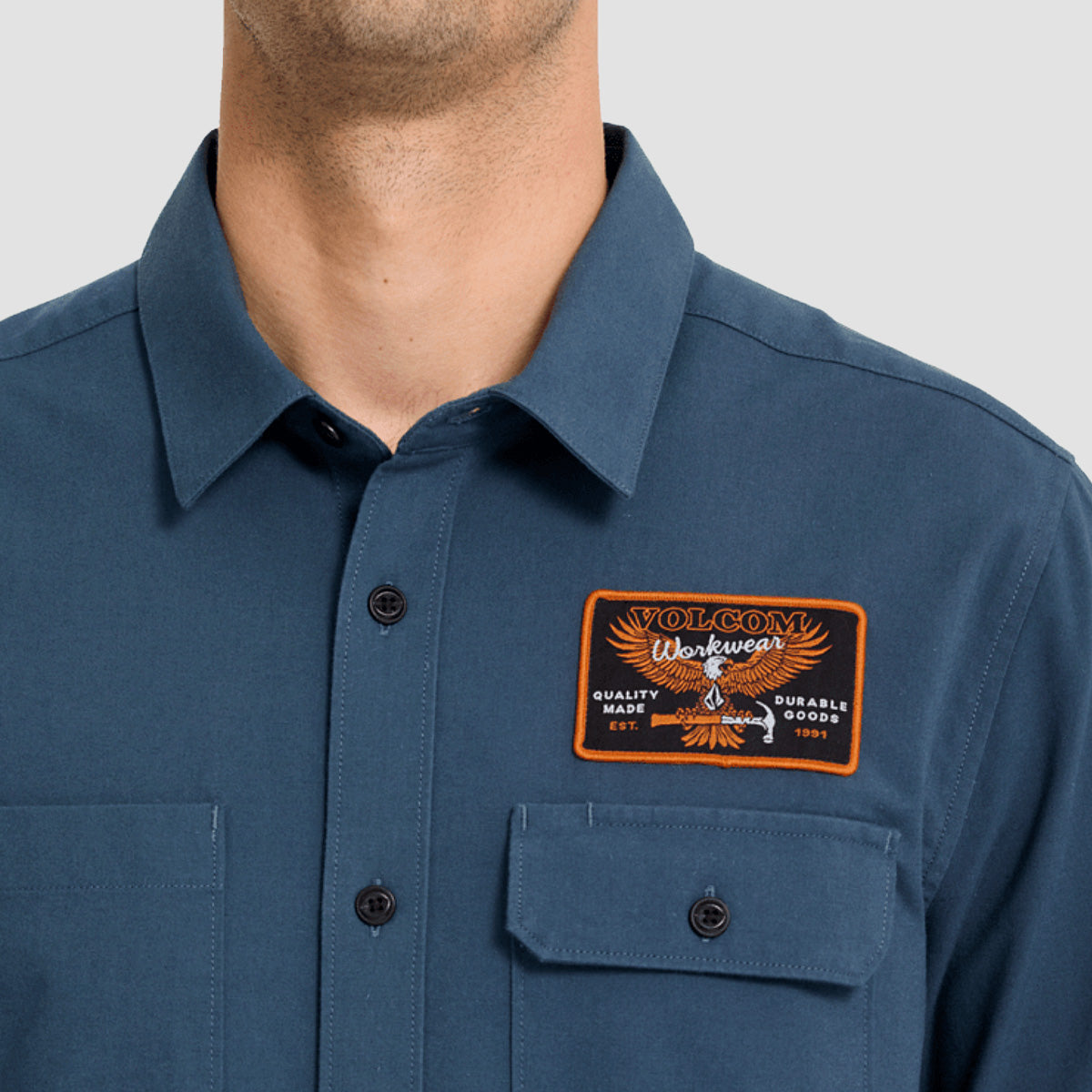 Volcom Slab City Short Sleeve Shirt Midnight Blue