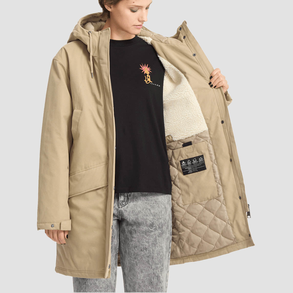 Volcom Somestone 10K Parka Jacket Khaki - Womens