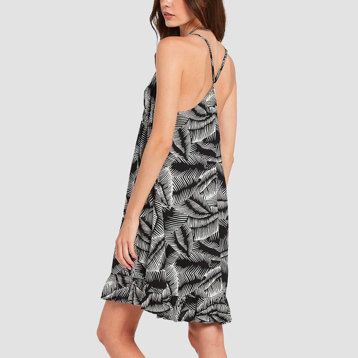 Volcom Stay Palm Dress Black White - Womens