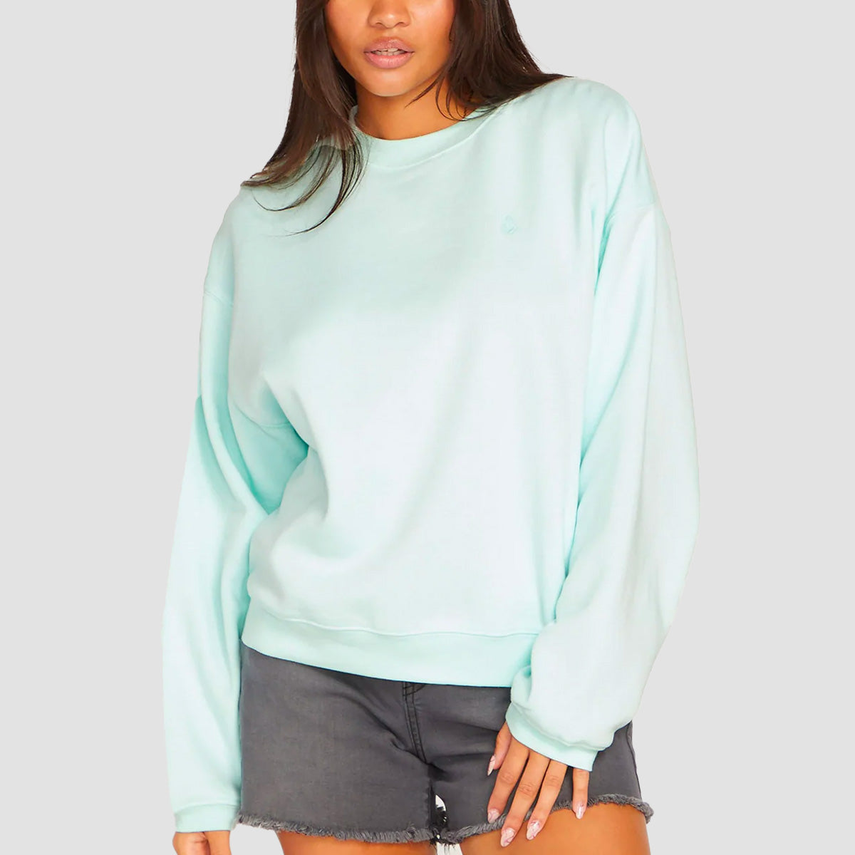 Volcom Stone Heart II Crew Sweat Pale Aqua - Womens