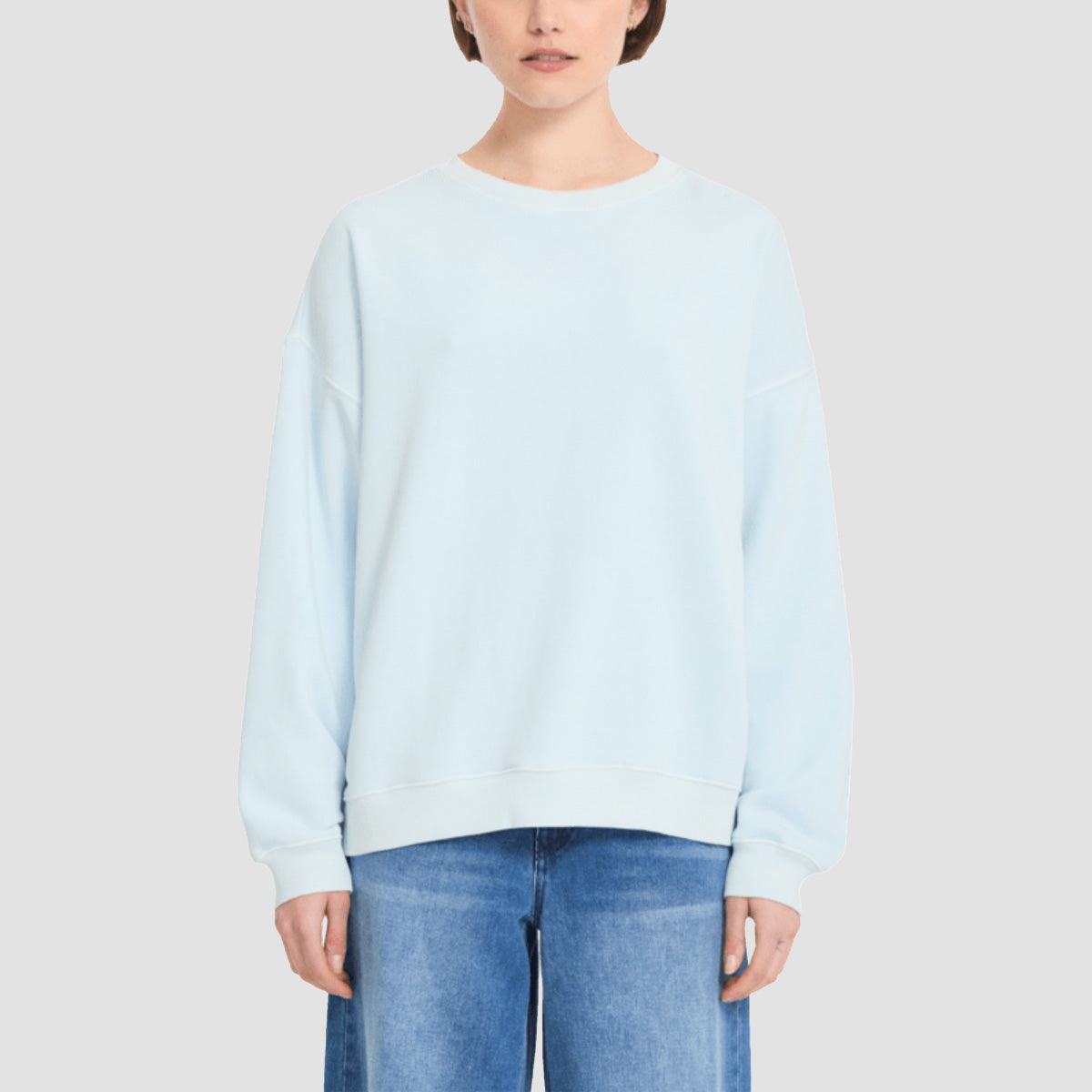 Volcom Stone Soft Crew Sweatshirt Light Blue Acid - Womens
