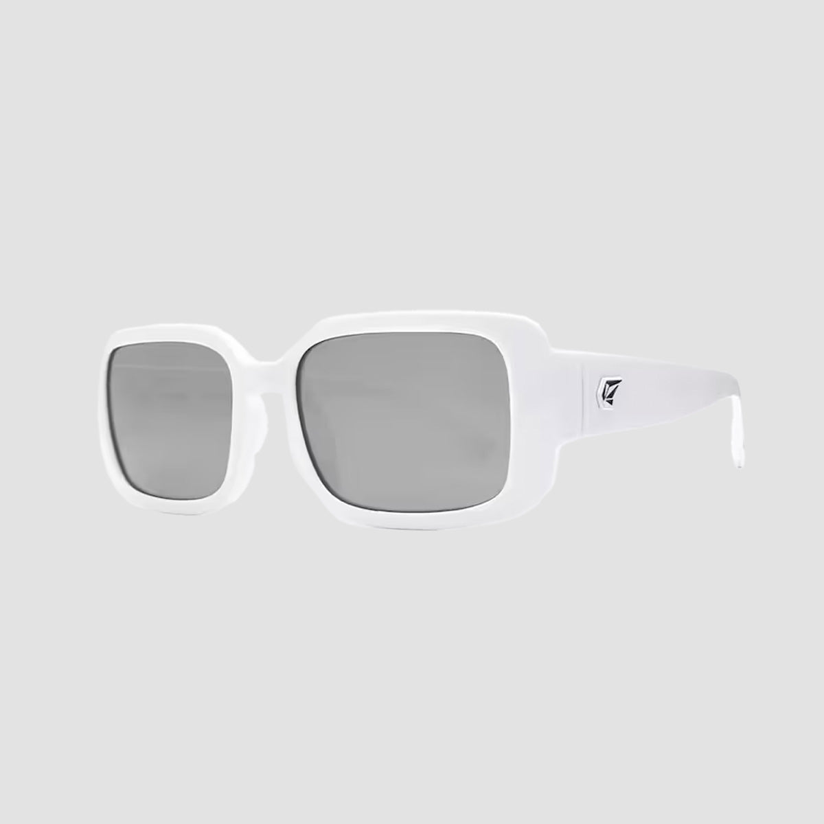 Volcom True Sunglasses Gloss White/Grey Silver Flash - Unisex