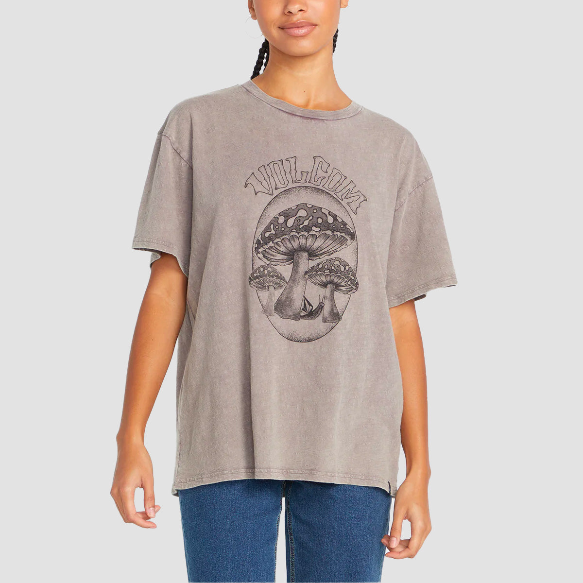 Volcom Turnt N Burnt T-Shirt Slate Grey - Womens