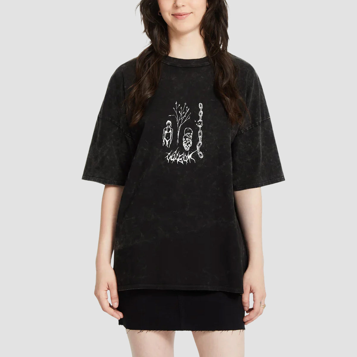 Volcom Voltrip Oversized T-Shirt Black - Womens
