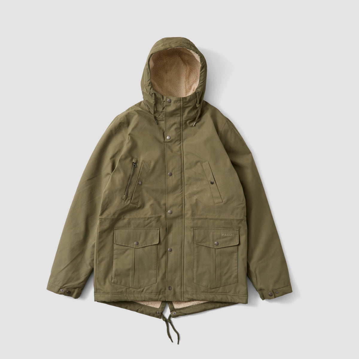 Volcom Walk On What 5K Parka Jacket Army Green Combo