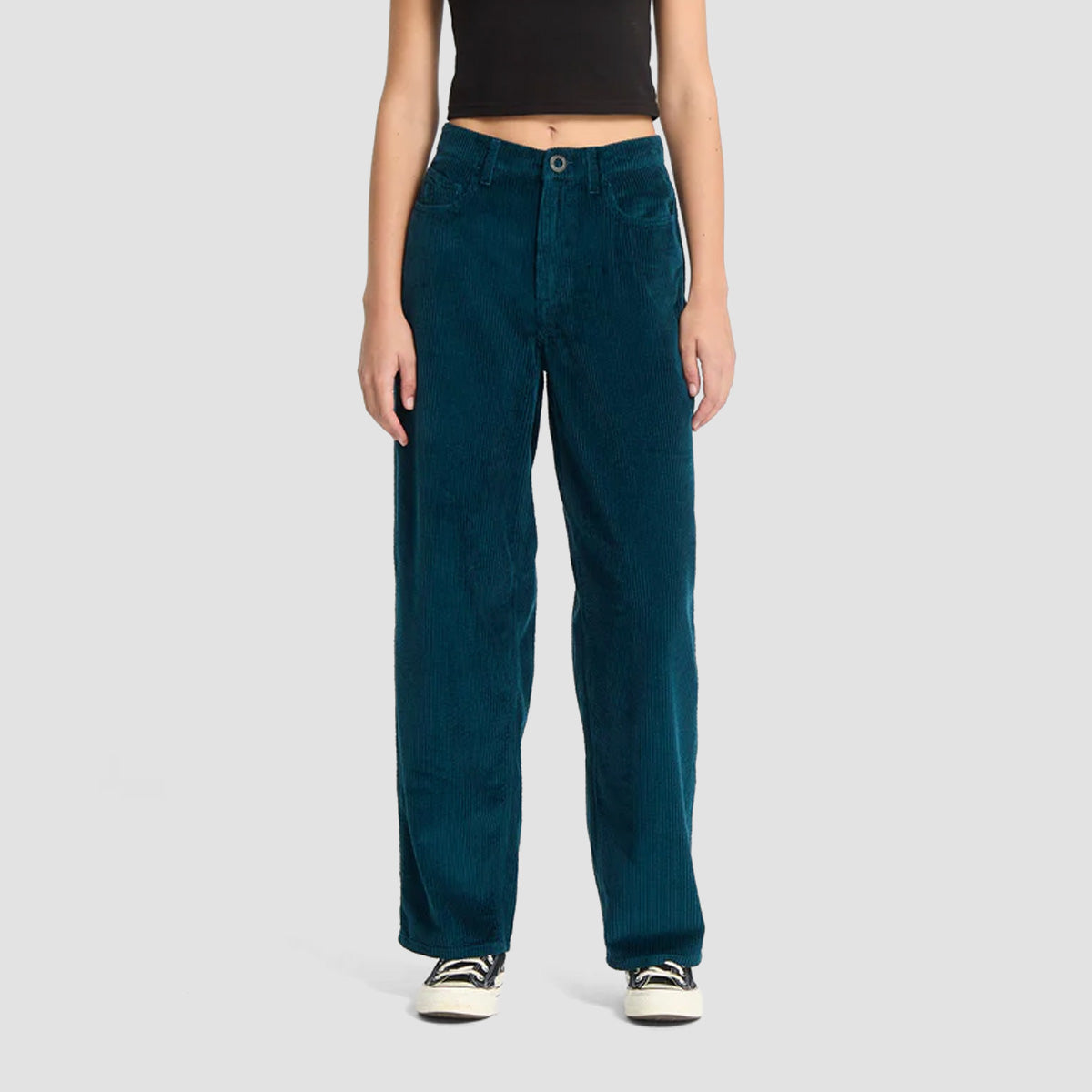 Volcom Weellow II Corduroy Trousers Emerald Green - Womens