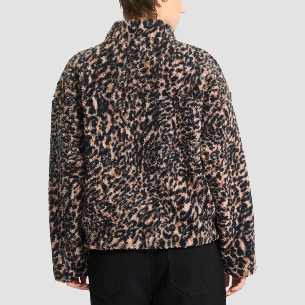 Volcom Wylding Out Sherpa Fleece Sweatshirt Animal Print - Womens