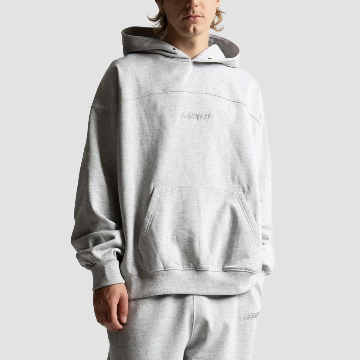 Wasted Paris Switchblade Boxy Pullover Hoodie Ash Grey