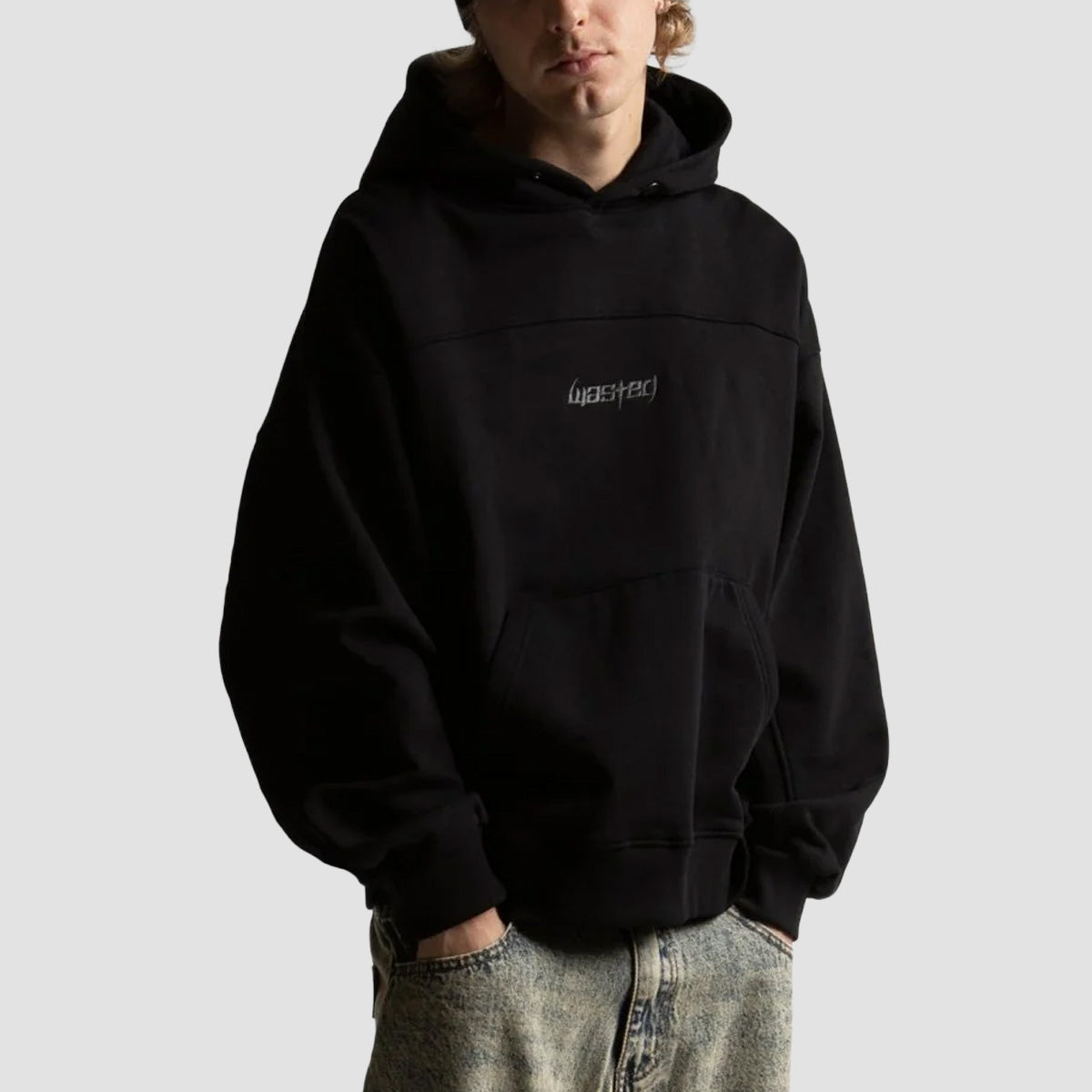 Wasted Paris Switchblade Boxy Pullover Hoodie Black