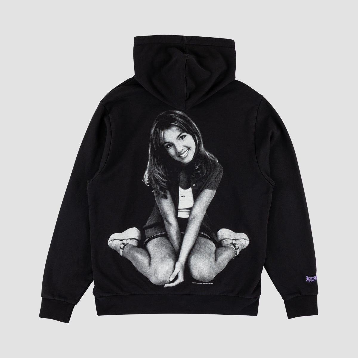 Welcome X Britney Sprears Flower Pigment-Dyed Pullover Hoodie Black