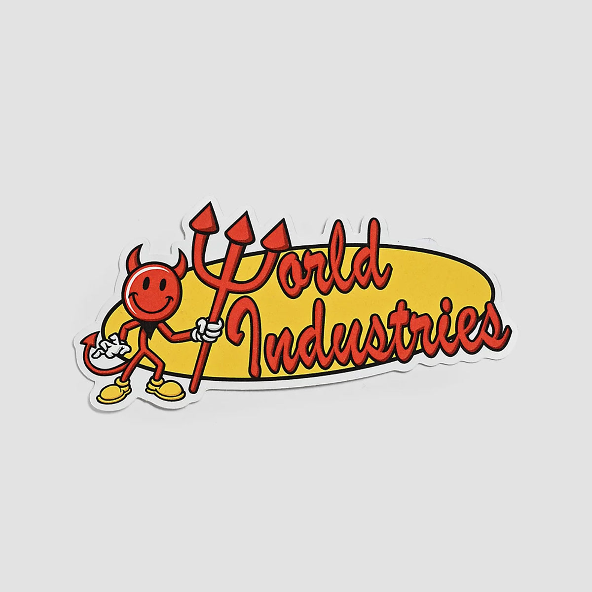 World Industries Oval Logo Die Cut Sticker 100x50mm