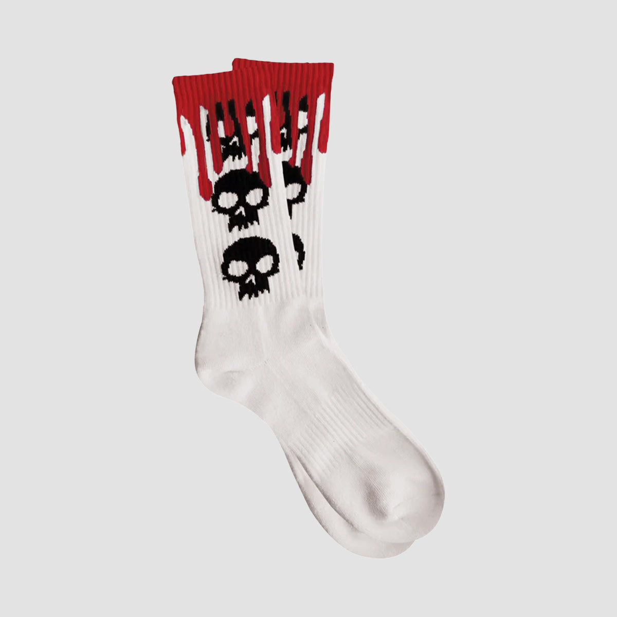 Zero 3 Skull Blood Crew Socks White