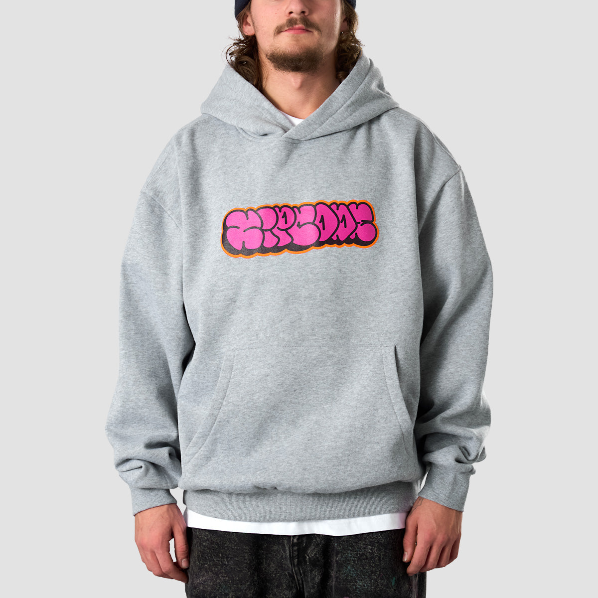 Zipcode Throw Up Pullover Hoodies Heather Grey