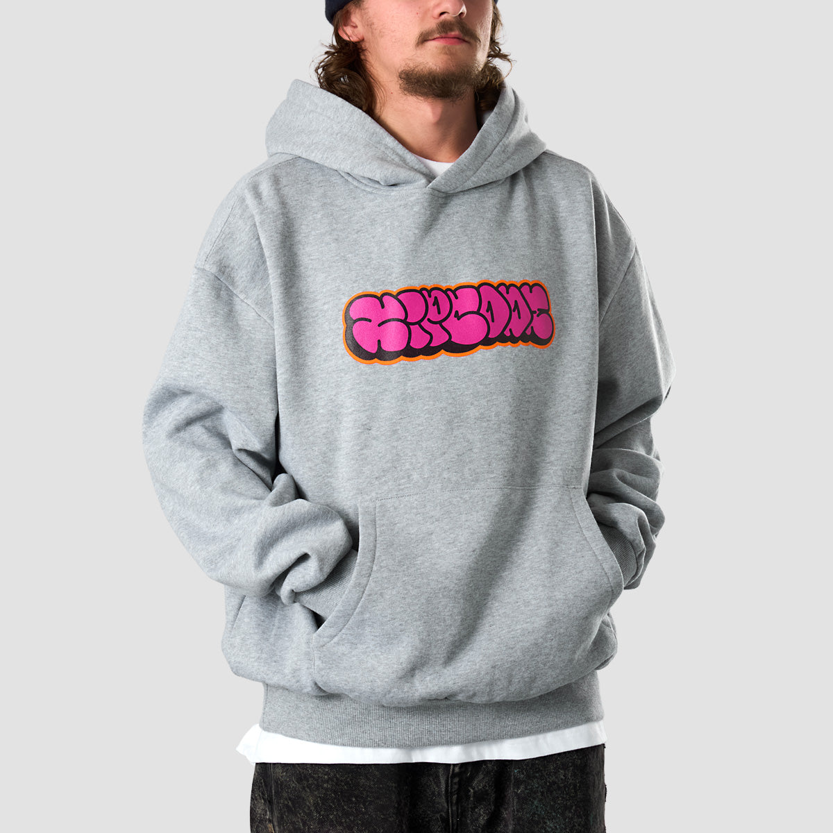 Zipcode Throw Up Pullover Hoodies Heather Grey