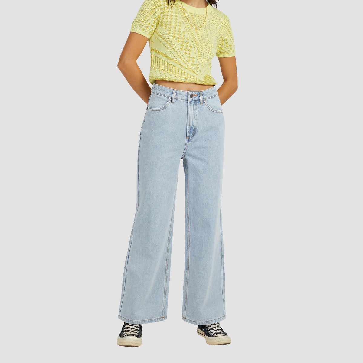RVCA Coco High-Waisted Jeans Light Vintage Wash - Womens