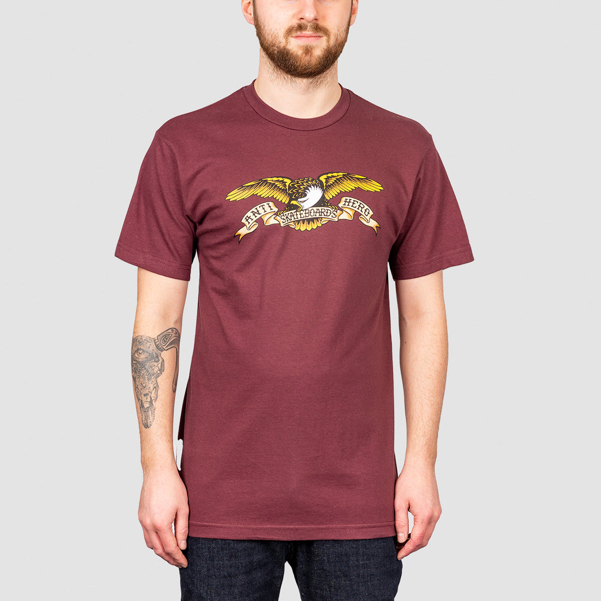 Antihero Eagle T-Shirt Sport Dark Maroon/Multi